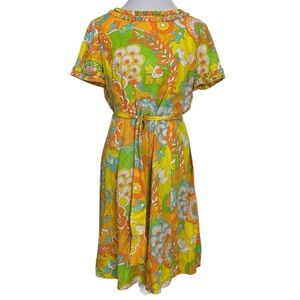 VINTAGE Yellow and Orange Floral Dress